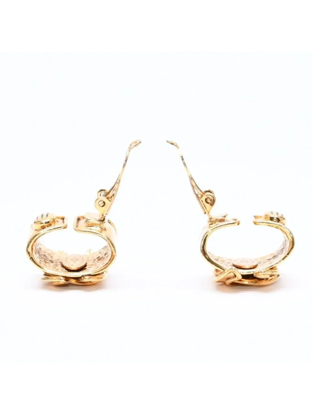 Chanel 94P Earrings CC Logo Gold Stamp Weight